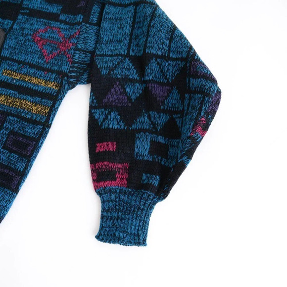 Vintage Fine Line Dead Stock Blue  90's Crewneck Knit Sweater XL - Picture 14 of 14